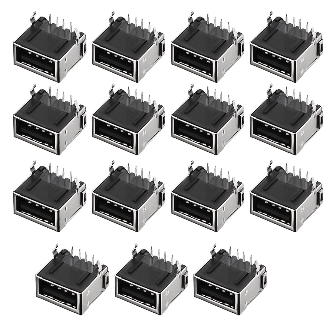 Lot De 10 Connecteurs USB Type A Femelle 180° Pied Tordu - Pour Montage Sur PCB, Uxcell, Neuf