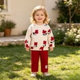 thumbnail image 5 of Wonitaaizi Baby Girl Clothes Toddler Fall Winter Outfits Girl Sweatshirt Pants Set 2Pcs Clothing Sets (2-3 Years,Red), 5 of 7