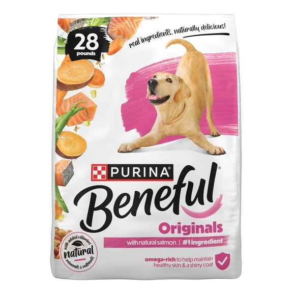 Purina Beneful Originals with Natural Salmon Natural Dry Dog Food Formula with Added Vitamins, Minerals and Nutrients, 28 lb Bag
