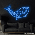 thumbnail image 2 of Craftnamesign Whale Geometric Neon Sign for Bedroom Aquarium Wall Decor, 2 of 5