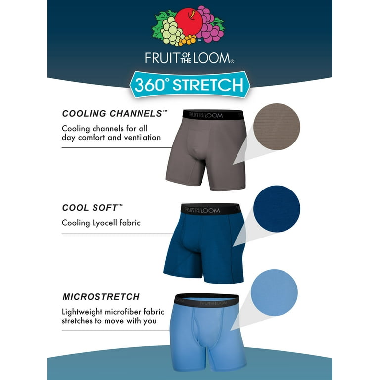 Fruit of the Loom Men's Micro-Stretch Boxer Briefs, 6 Pack 