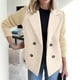 thumbnail image 3 of Abrigo y chaquetas informales sin capucha de manga larga para mujer, moda de otoño e invierno, cuello de traje, abrigo pequeño de lana de color liso, ropa de mujer, abrigo/chaqueta informal sin capuch, 3 of 8