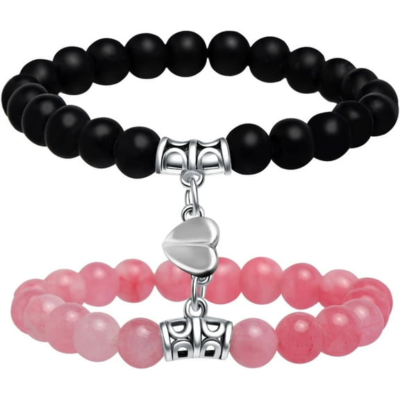 Dual-Sized Matching Heart Magnetic Bracelets for Couples, Best Friends & Family - Perfect Gifts for Parents and Daughter