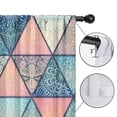 thumbnail image 4 of Blackout Kids Curtains,Pink and Blue Triangular Floral Boho Pattern Childrens Insulated Curtains Set Of 2,Bedroom Essentials,Toddler Room Decor 52x63in(132x160cm), 4 of 4