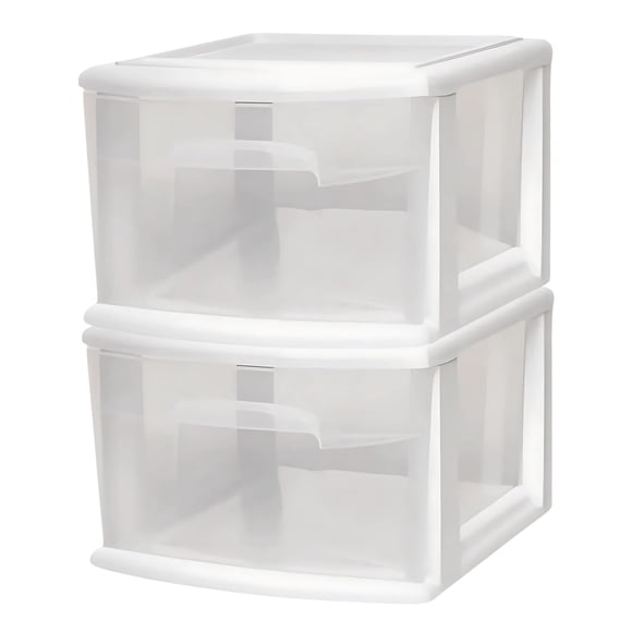 Carrito organizador HOMZ de 2 unidades, 1 cajón, plástico transparente, 36 x 22 x 23 cm