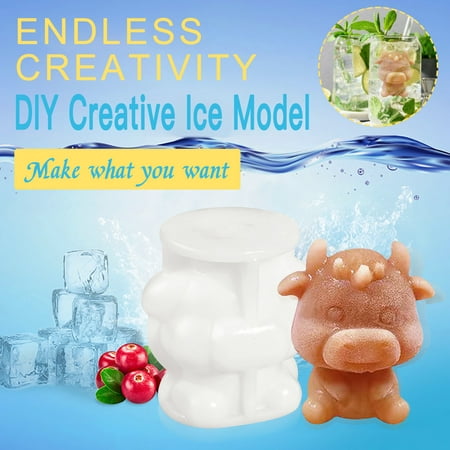 

Herrnalise Cow Ice Mold Ice Bear Coffee Silicone Mold Drink Cow Ice Tray Baking Shape Bathroom Essentials