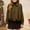 Brown, variant on Girls Suede Jacket, Loose Fashion Coat Lapel Elastic Pleated Hem Zip Up Fall Winter Windbreaker Outerwear Yellow 7T