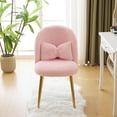 thumbnail image 5 of HYJY Fluffy Girls Vanity Chair with Back & Pillow,Cute Small Cozy Desk Chair No Wheels,Comfy Makeup Ch with Ajustable Gold Legs,for Bedroom,Living Room,Small Space,Pink, 5 of 18