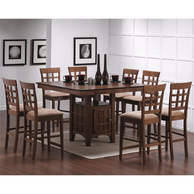 Coaster Mix And Match 9 Piece Counter Height Dining Set In Walnut Walmart Com Walmart Com