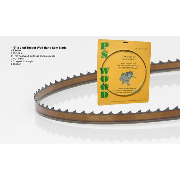 Timber Wolf Bandsaw Blade 93 1/2" x 1/2" x 3 TPI Alternet Set - Walmart