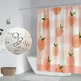 thumbnail image 3 of Pink Peach Shower Curtain for Girly Bathroom Dreamy Sweet Check Fruits Shower Curtain with Hooks Polyester Waterproof Fabric Home Bathtub Shower Curtain Decorative, 72x72 Inch, 3 of 6