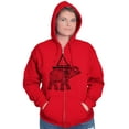 thumbnail image 3 of Spiritual Animal Elephant Triangle Unisex Fleece Graphic Zip Up Hoodie Brisco Brands 2X, 3 of 5