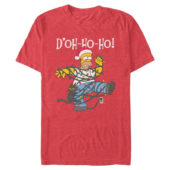 Mens The Simpsons D'oh Ho Ho Homer Lights T Shirt
