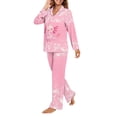 thumbnail image 2 of SCRAWLGOD Cartoon Axolotl Pajamas Women Long Sleeve Button Pjs for Women 2 Piece Size XS V-Neck Ladies Pajama Sets Lightweight Loungewear Pj Sets Woman, 2 of 7