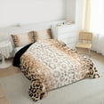 thumbnail image 3 of jejeloiu Leopard Cheetah Pattern Full Size Comforter Sets,Dreamy Glitter Print Bedding Comforter Set,Brown Black Bedding Sets For Boys Girls,Luxury Bedroom Decor Reversible,3pcs, 3 of 8