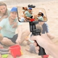 thumbnail image 4 of Ergonomic Anti-falling Cell Phone Vlogging Hand Grip Stabilizer Smartphone Holder Rig Mount Video Kit w/Safety Strap Portable Selfie Stick for iPhone Samsung (Landscape+Portrait)-Mic/Light Adapter, 4 of 5