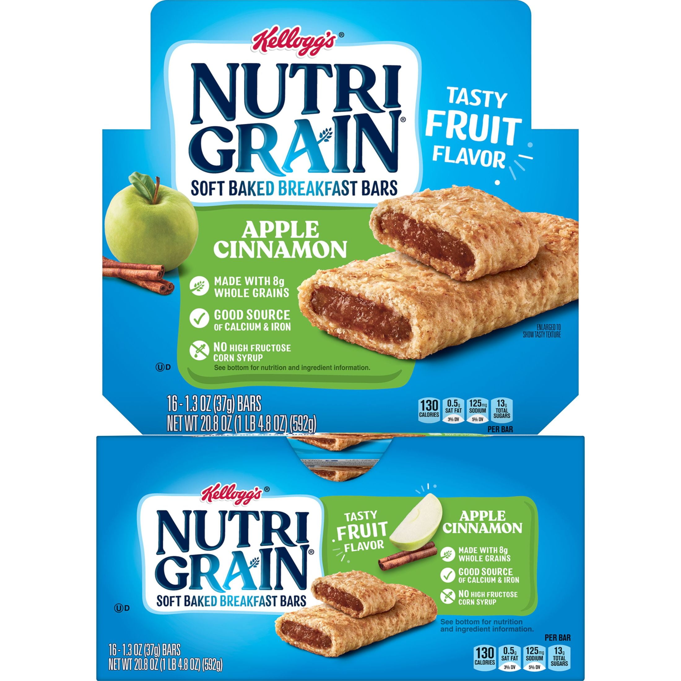 NutriGrain Apple Cinnamon Chewy Soft Baked Breakfast Bars, 20.8 oz, 16