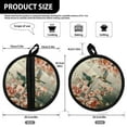 thumbnail image 7 of ZIATUBLES 2 PCS Pot Holders Pot Holders Oven Mitts 2-in-1 Heat Resistant Round Potholders with Pockets and Hanging Loop for Cooking and Baking 8 Inch Hot Mats Kitchen Decor, Hummingbird Flower, 7 of 7