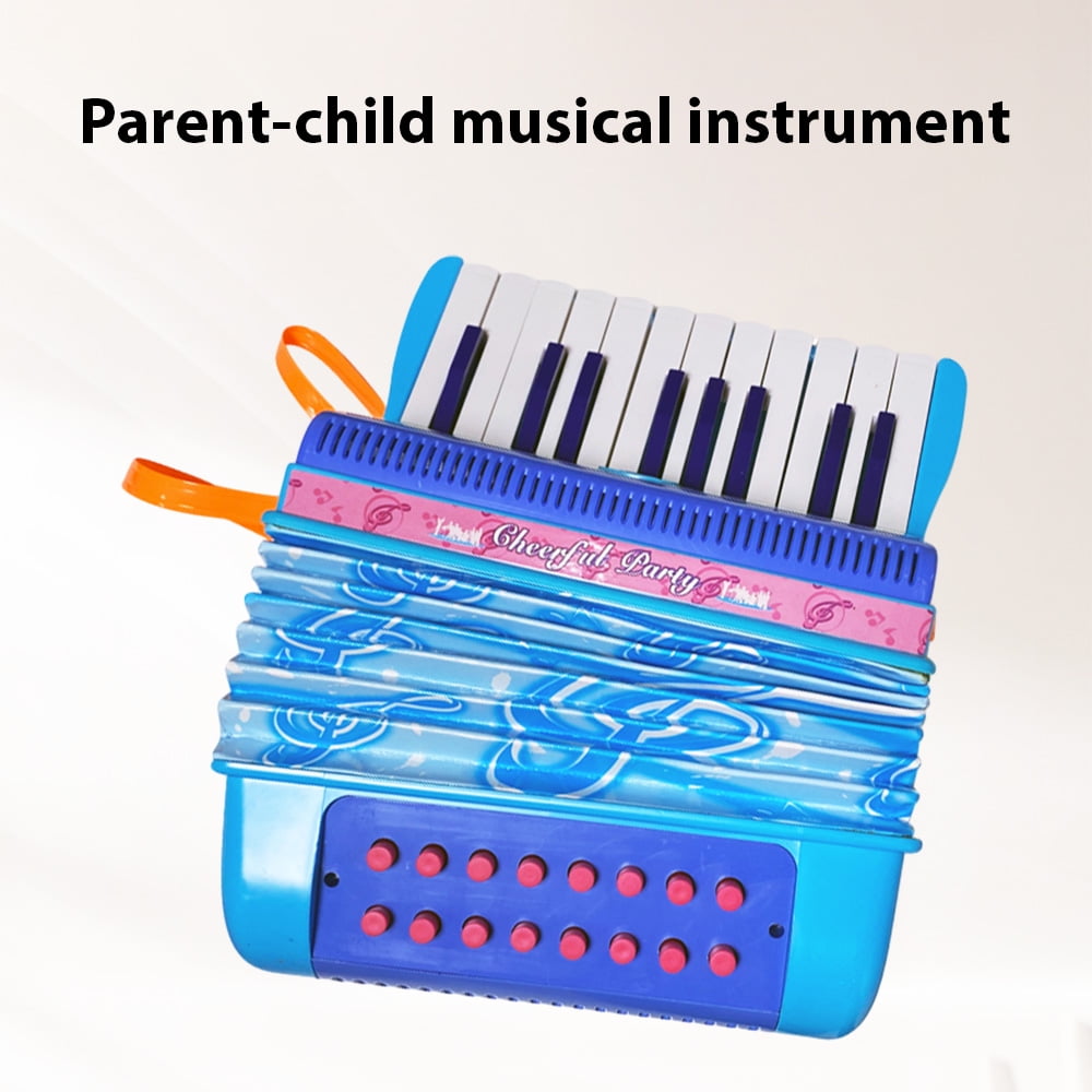 Rupoun Mini 20-Key 16-Bass Accordion ABS Plastic Lightweight Button Accordion For Beginners Blue [cite: 12]