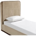 thumbnail image 6 of Bowery Hill Contemporary Beige Durable Velvet Upholstered Twin Bed, 6 of 10