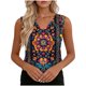 thumbnail image 3 of TaTaai V Neck Satin Printed Women Tank Top Sleeveless Silk-like Soft Machine Washable No Fading Breathable Non See-through Casual Fashion Daily Wear Top Gift, 3 of 7