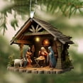 thumbnail image 2 of 2025 Christmas Nativity Scene Ornaments Religious Acrylic 2D Hanging Pendant The Birth of Jesus Christian Christmas Tree Decorations Xmas Holiday Memorial Keepsake Gift, 2 of 9