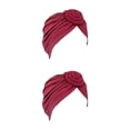 thumbnail image 4 of Hijab musulmán con nudo turbante Qarigey elástico Vino rojo, 4 of 6