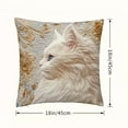 thumbnail image 3 of Cinvoph 18"x18" Throw Pillow Covers Cat Cushion Cases Winter Holiday New Year Decor Decorative Pillow Covers for Couch Sofa Chair Bed Living Room Bedroom, Home Party Seasonal Decor, 3 of 6