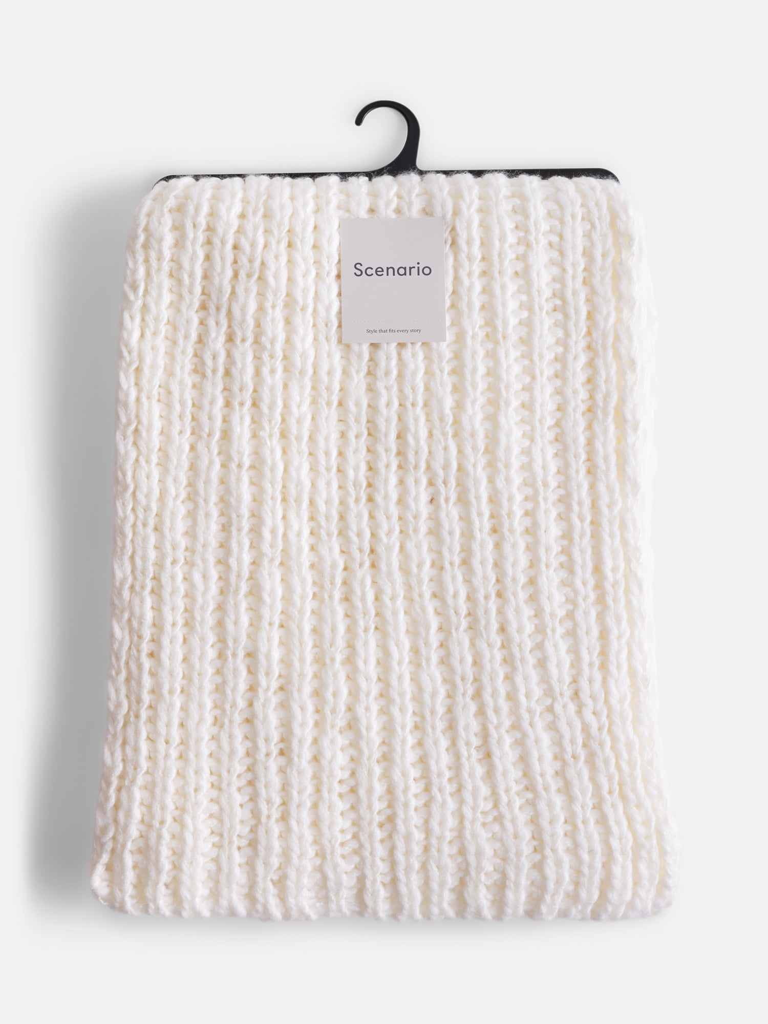 Scenario Women's Chunky Textured Scarf, Winter White