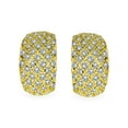 thumbnail image 3 of Bling Jewelry Womens Pave Encrusted Crystal Wide Half Dome Clip On Earrings, 3 of 4
