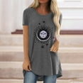 thumbnail image 1 of Mode Femme Décontractée Imprimé Col Rond Ample Manches Courtes T-shirt Haut Blouse Chandail, 1 of 5