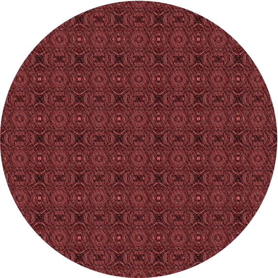 Ahgly Company Indoor Round Patterned Grapefruit Red Area Rugs, 5' Round
