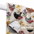 thumbnail image 4 of Farmhouse Rooster Swag Curtains for Kitchen/Bedroom/Living Room, Vintage Watercolor Flowers Black Plaid Scalloped Curtains 63 Inch Long, Window Swag Topper Curtains Valances 2 Panels Set 36"x63", 4 of 8