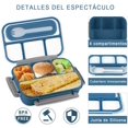 thumbnail image 4 of Bento Box 1300 ml-4 Compartimentos, Fiambrera para Niños, Contenedor de Almuerzo para Adultos/Niños/Pequeños, Fiambrera Bento Apta para Microondas, Lavavajillas y Frigorífico sin BPA (, 4 of 5
