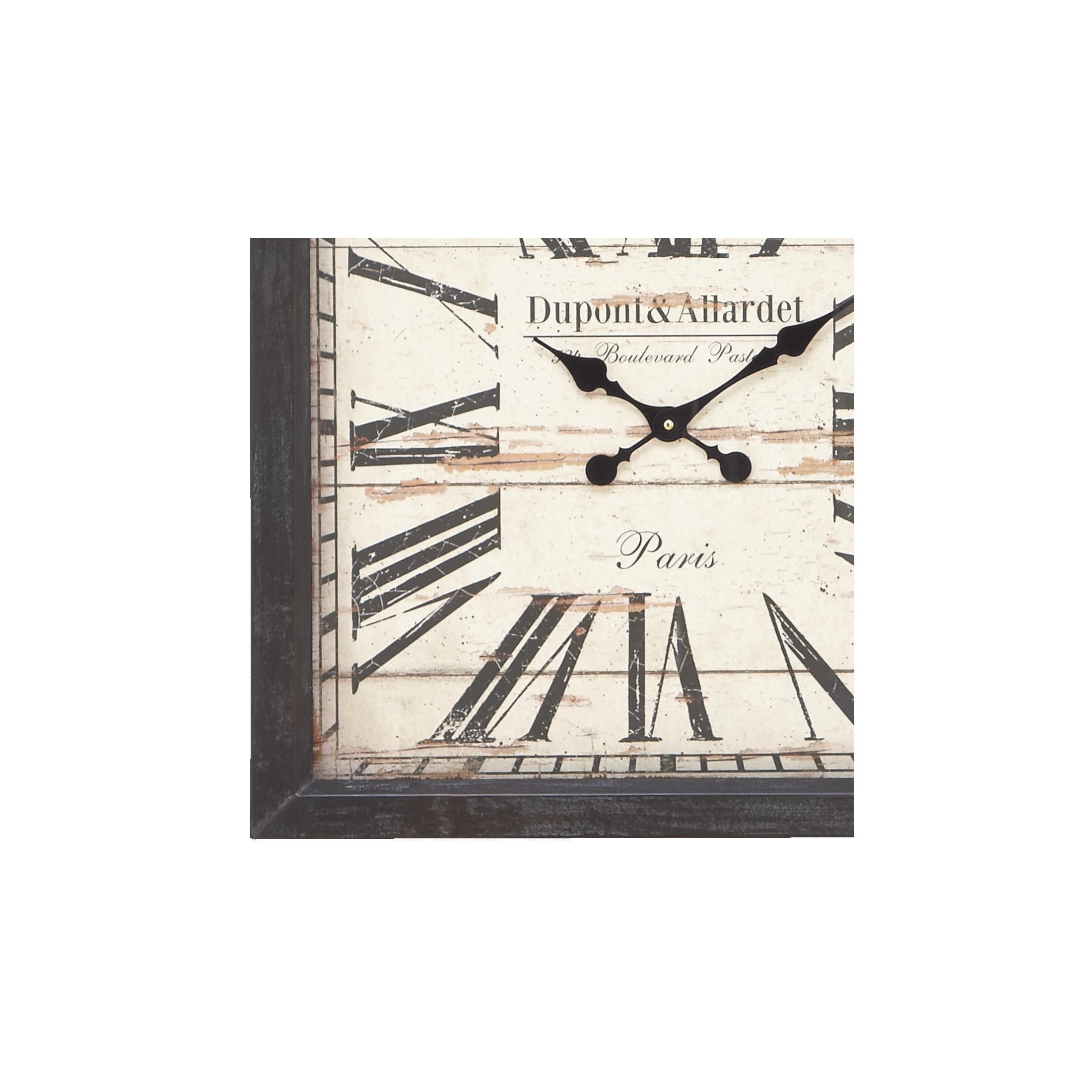 DecMode 24" Brown Metal Finial Pocket Watch Style Wall Clock