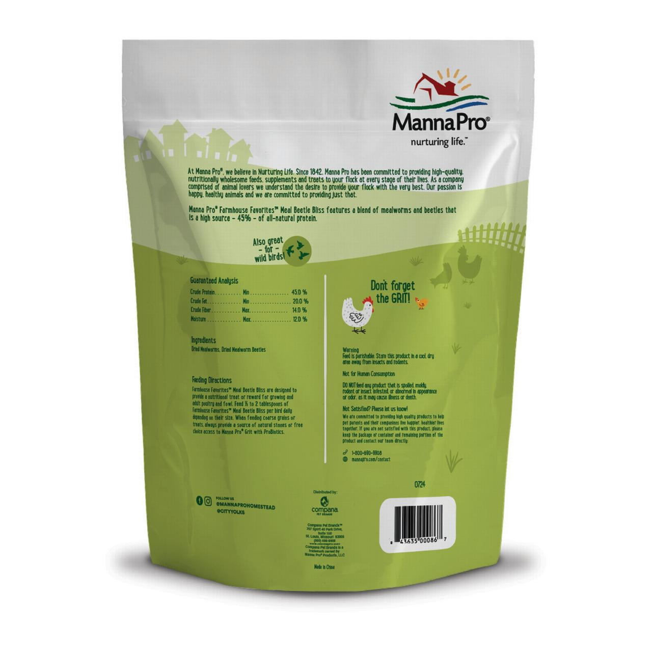 (3 pack) Manna Pro Farmhouse Favorites Meal Beetle Bliss 2lb