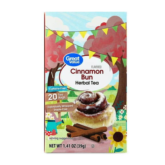Great Value Cinnamon Bun Herbal Tea Bags, 1.41 oz, 20 Count