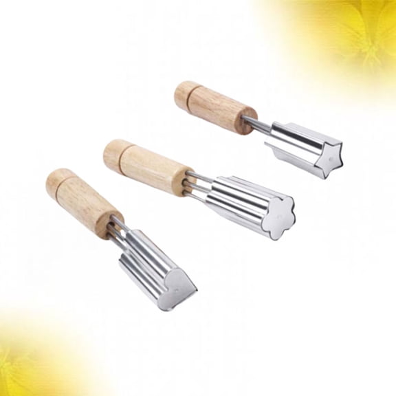 Raindrops Cake Decorating Tools 3Pcs Heart Shaped Cookie Stamps Stainless Steel Kitchen Baking