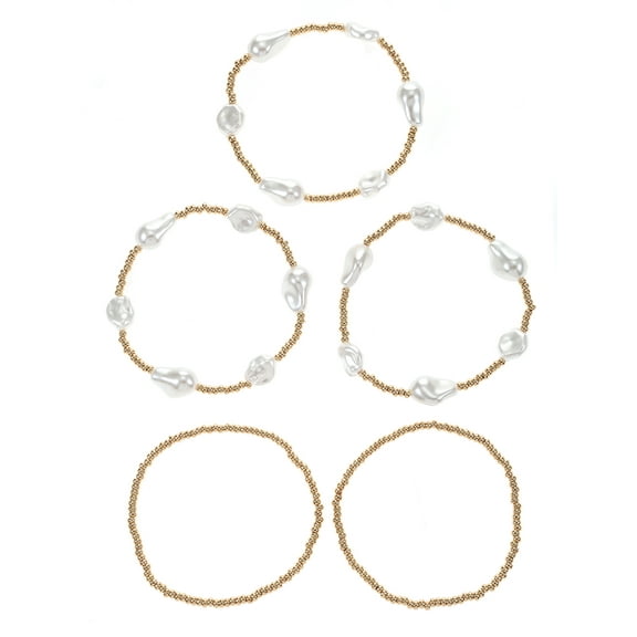 Time and Tru 5-Piece Pearl & Beaded Bracelet Set