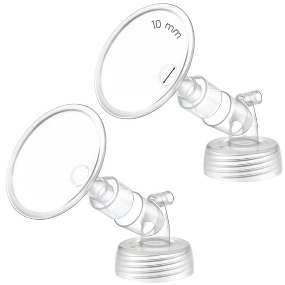 2X 10 mm Maymom Two-Piece Wide Neck Pump Parts for Spectra S1/S2 Pumps; Incl Wide Mouth Flanges; Not Original Spectra Flange