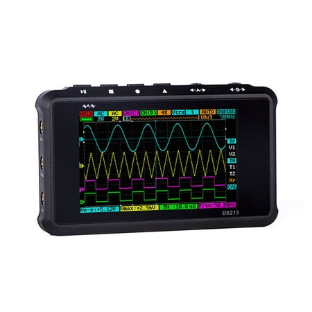 Mini DS213 Digital Ultralight Oscilloscope USB Rechargeable Handheld Oscilloscope Kit of 15MHz Analog Bandwidth 100M Sampling Rate 400*240 Resolution With Built-in Lithium