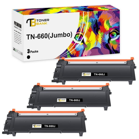 3-Pack TN660 Toner Cartridge Compatible for Brother TN-660 TN630 HL-L2380DW L2360DW MFC-L2700DW L2740DW DCP-L2540DN High Yield Printer Ink Black