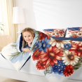 thumbnail image 3 of Manfei Watercolor Floral Queen Comforter Set,Retro Us Flag Comforter Sets Queen,Red White,Navy Blue Reversible,3pcs,1 Comforter and 2 Pillowcases, 3 of 7