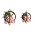 thumbnail image 3 of Cateissary Colgantes decorativos para puertas, de decoración navideña, de Navidad con rueda de carro de granja Kits de decoración para fiestas 40 cm de diámetro inferior., 3 of 6