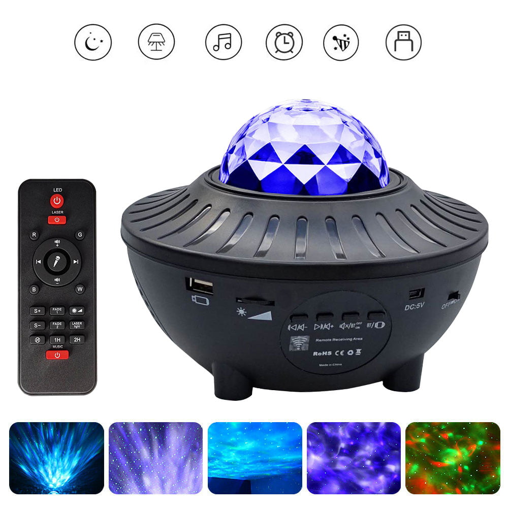 Ocean Star Sky Party Speaker LED Projector Lamp Remote Galaxy Starry Night Light 