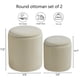 thumbnail image 4 of Juego de otomanas BLEXA Round con almacenamiento tapizado en terciopelo blanco x2, 4 of 6