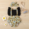 thumbnail image 3 of MANHUJI 6-9 Month Girl Clothes Infant Baby Girls Ruffle Floral Print Backless Romper Bodysuit+Headbands Outfits Newborn Sleepers Preemie Clothes Girl Baby Clothes for Girls Newborn (Black,100), 3 of 6