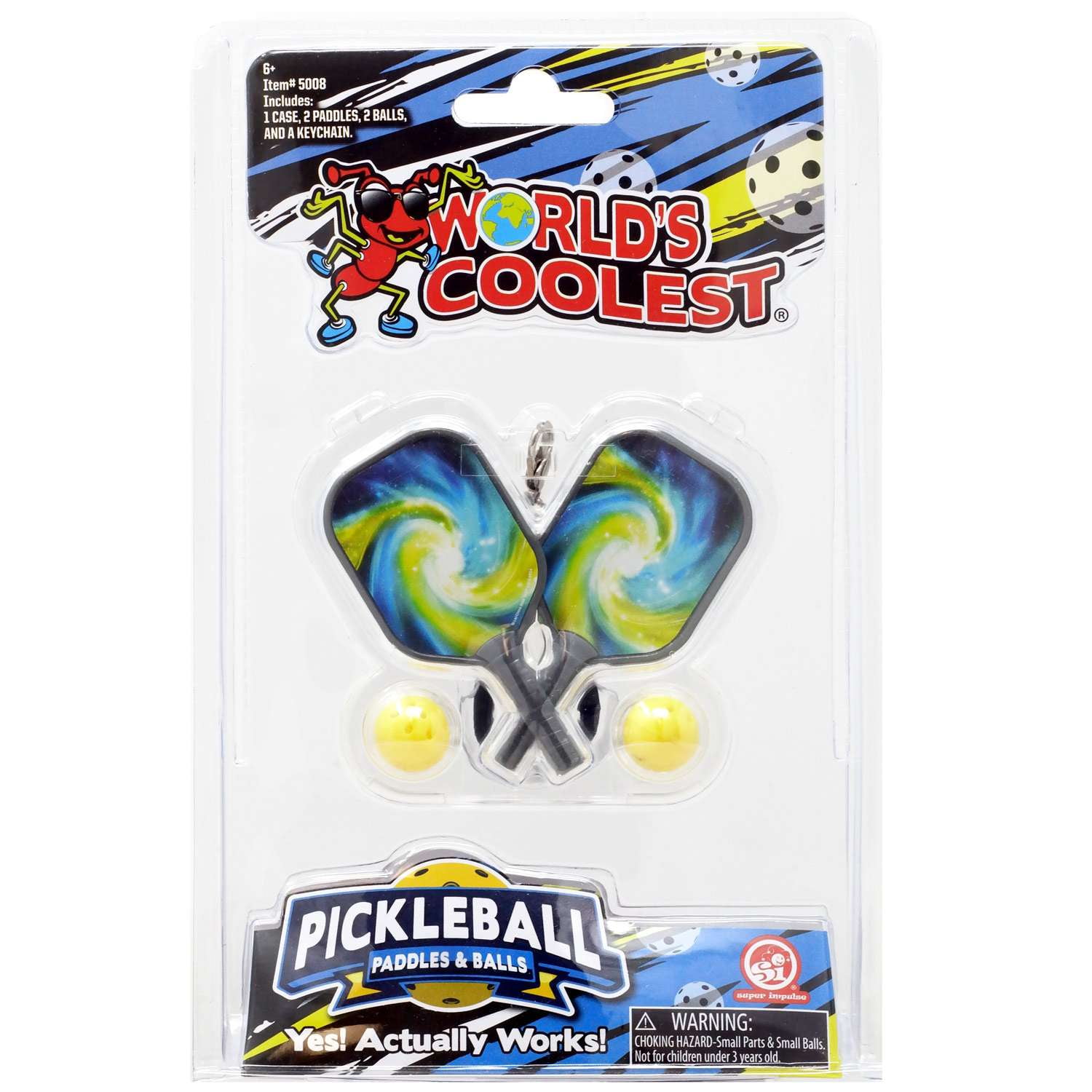Waboba BATTLE BIRD - Rethink your paddle game - backyard set includes 2 portable paddles 2 small birdies and a simple track to set up with poles - Size 200 x 120