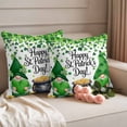 thumbnail image 2 of St. Patrick's Day Outdoor Waterproof Pillow Covers, Green Gnomes Spring Lucky Shamrocks Decorative Square Throw Pillowcase Sofa Cushion Sham for Patio/Couch/Chair, 18"x18" 2 Pack, 2 of 8