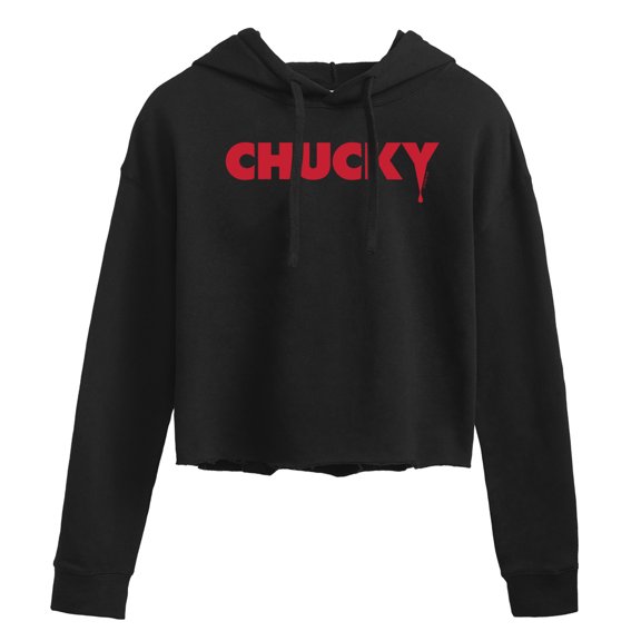 Chucky - Original Movie Logo - Juniors Cropped Pullover Hoodie